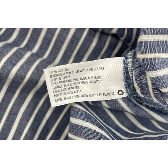 Xilaration Blue & White Striped Off Shoulder 100% Cotton Boho Blouse Festival M - Picture 7 of 8